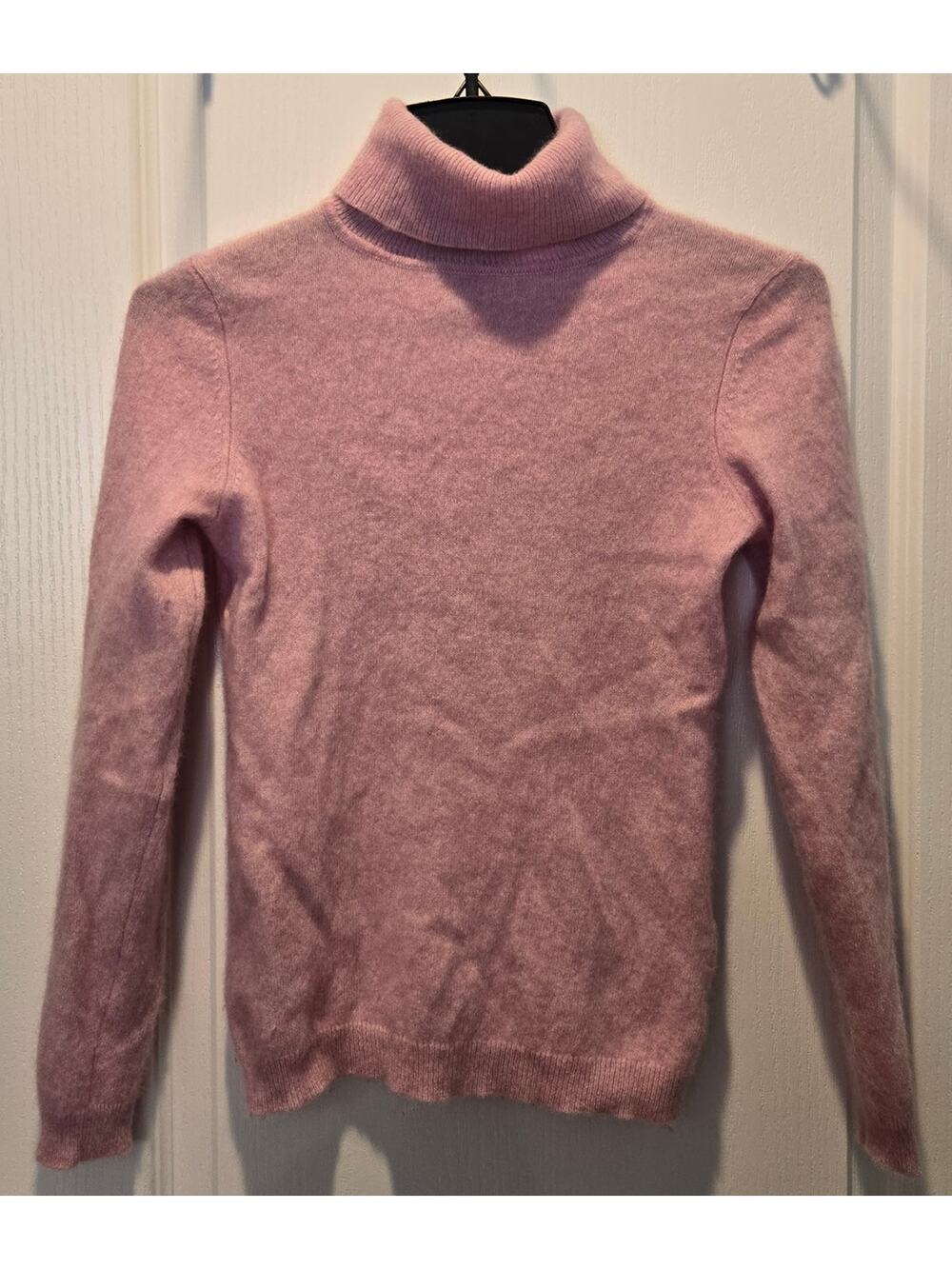 Charter Club Luxury Cashmere pink turtle neck Petite Small Gilmore style